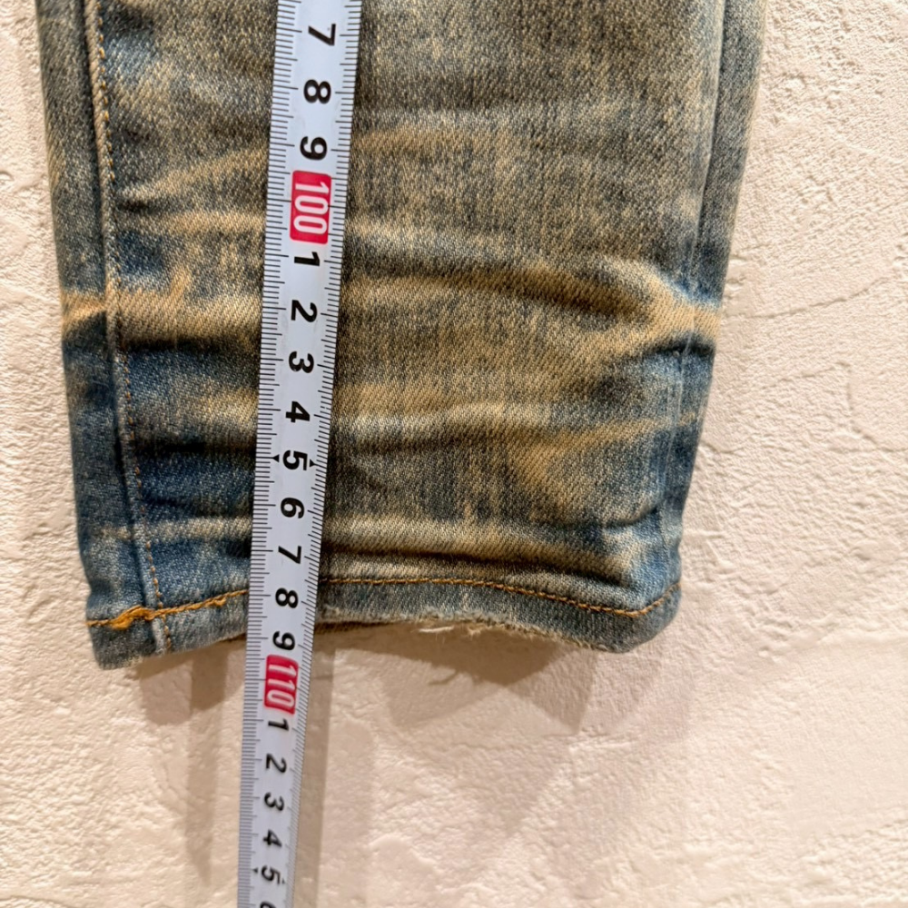 AMIRI ダメージ加工 スキニーデニム ブルー クラッシュデザイン サイズ 32 相当 - 画像 (7)