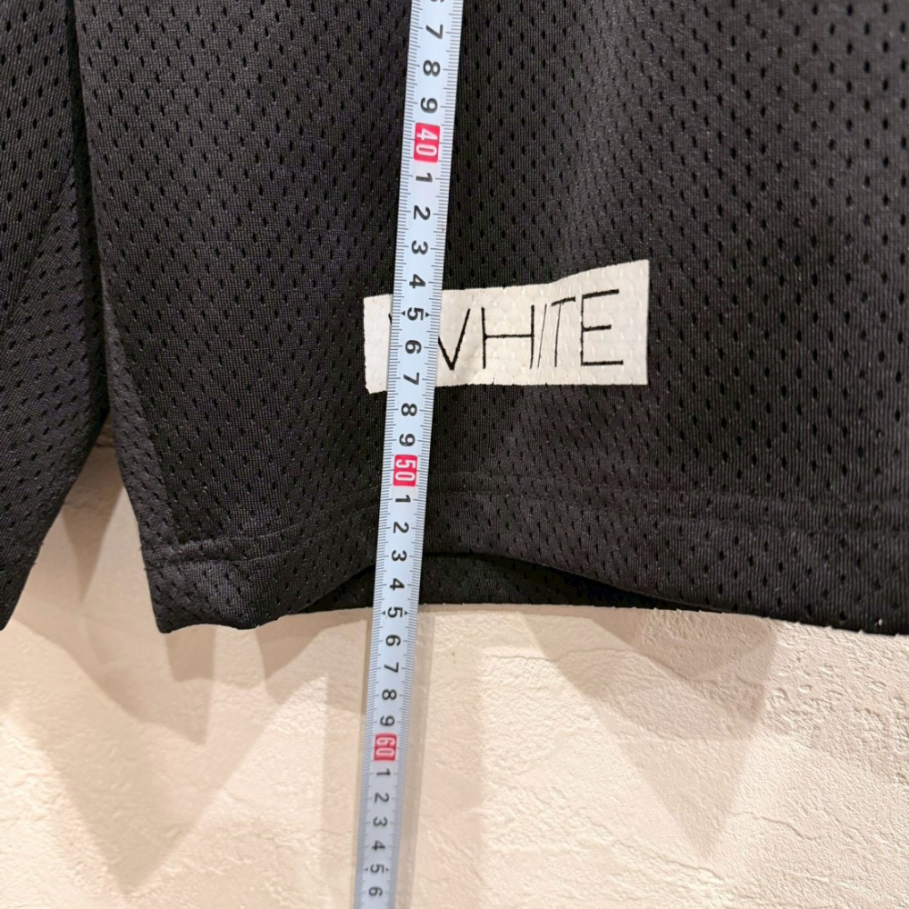 OFF-WHITE メッシュショーツ WHITEプリント ブラック メンズショートパンツ - 画像 (7)