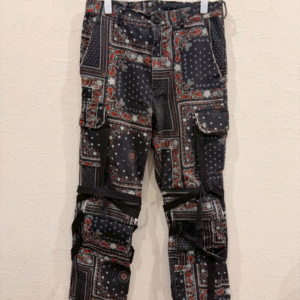 パッチワーク バンダナ柄 カーゴパンツ TYPE A-3 デザインパンツ ジップ付き テーパード