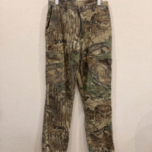 リアルツリーカモ イージーパンツ 迷彩柄 裾ドローコード カーゴ風 アウトドア