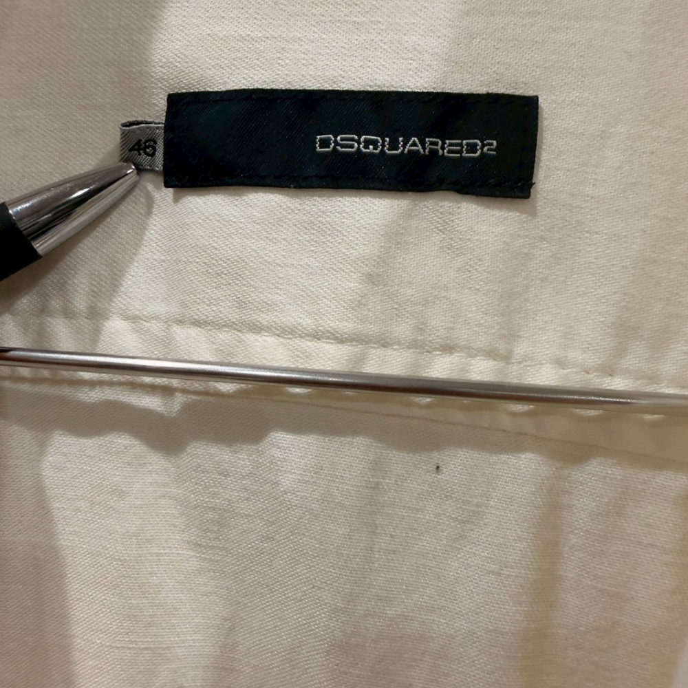 DSQUARED2 デニム切替シャツ 総柄スリーブ 刺繍プリント アーカイブモデル メンズ - 画像 (2)