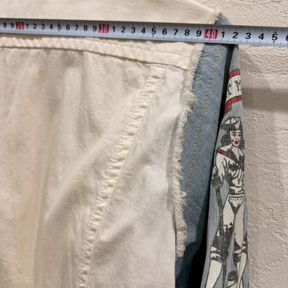 DSQUARED2 デニム切替シャツ 総柄スリーブ 刺繍プリント アーカイブモデル メンズ - 画像 (7)