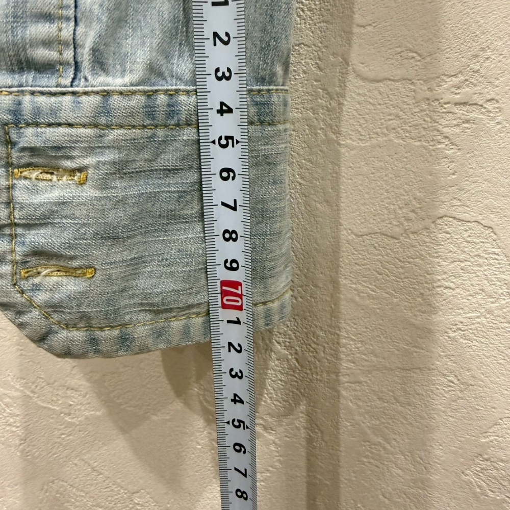 DSQUARED2 デニム切替シャツ 総柄スリーブ 刺繍プリント アーカイブモデル メンズ - 画像 (5)