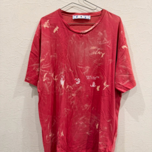 OFF-WHITE ペイント加工Tシャツ / レッド / FOR THE FUTURE° / ヴィンテージ風