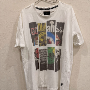 glamb アートグラフィックTシャツ / ホワイト / ビッグプリント / ヴィンテージ風