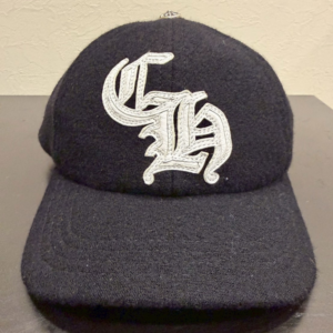 刺繍ロゴ ウールキャップ ブラック コンチョ付き アジャスター仕様
