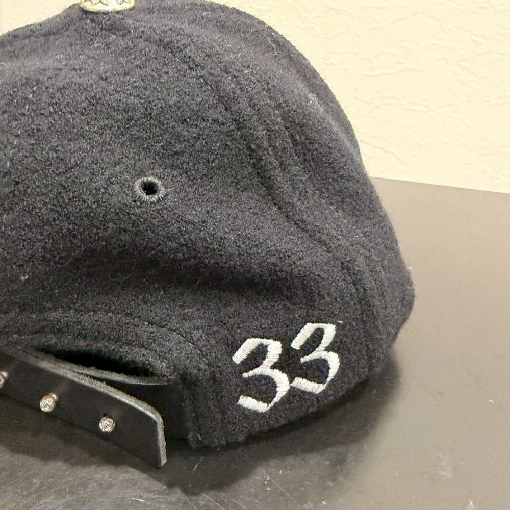 刺繍ロゴ ウールキャップ ブラック コンチョ付き アジャスター仕様 - 画像 (10)