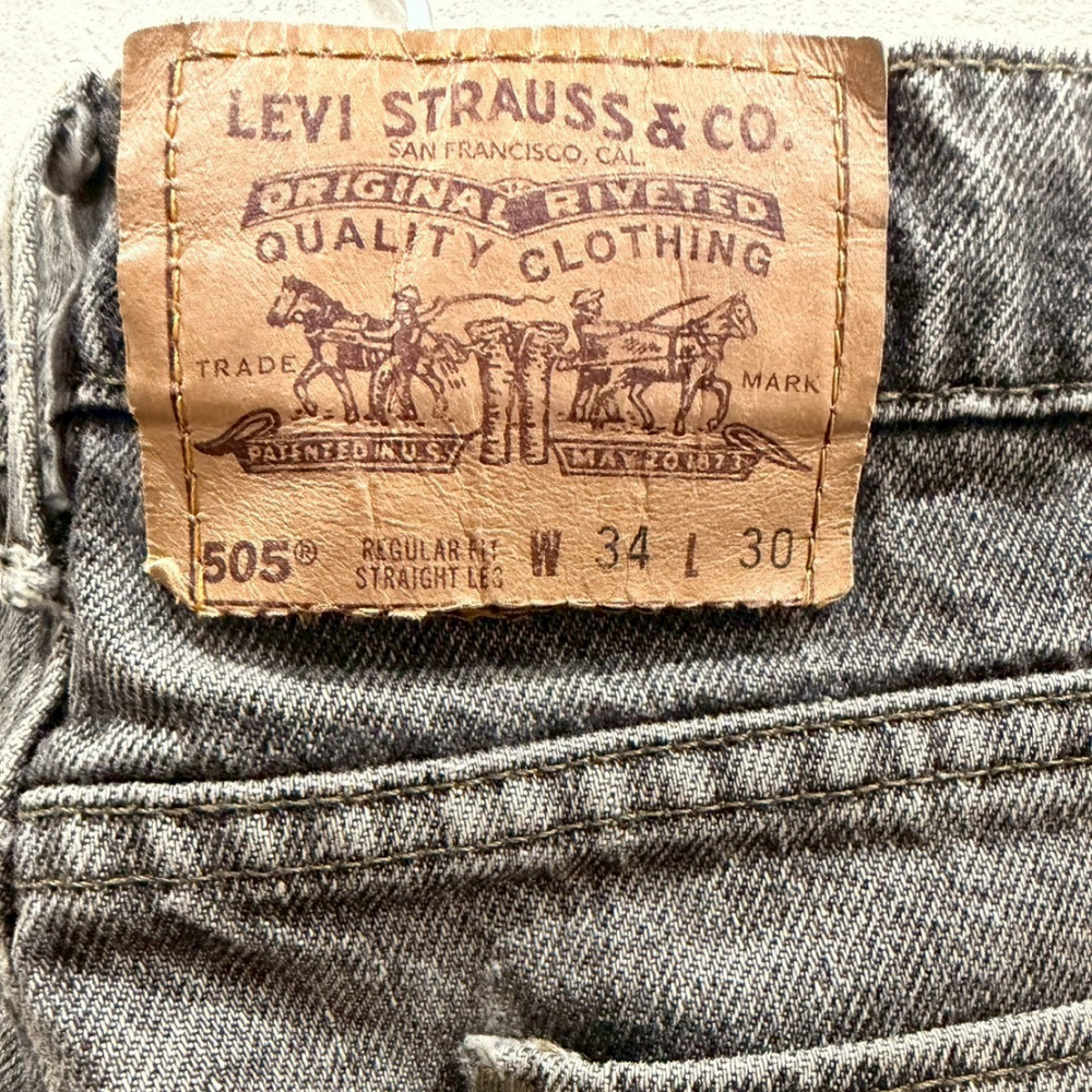Levi’s 505 デニムパンツ グレー フェード W34 L30 オレンジタブ - 画像 (5)